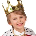  Plastik Kral Tacı Altın Renk Çocuk Boy