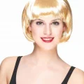  Platin Altın Dore Renk Küt Parti Peruğu Kısa Takma Peruk