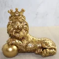 BUĞZ Polyester Dekoratif Taçlı Aslan Figürü