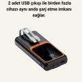 BUĞZ Powerbank 20000 mAh | 22.5W Hızlı Şarj, Dahili Kablolu, LCD Ekranlı Şarj Cihazı - Lisinya