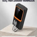 BUĞZ Powerbank 20000 mAh 22.5W Hızlı Şarjlı ve Kompakt Çoklu Kablo Çıkışlı