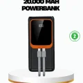 BUĞZ Powerbank 20000 mAh 22.5W Hızlı Şarjlı ve Kompakt Çoklu Kablo Çıkışlı