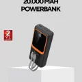 BUĞZ Powerbank 20000 mAh Dijital Ekranlı ve Çok Kablolu Hızlı Şarj Cihazı