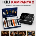 BUĞZ Powerbank Aynalı Bluetooth Kulaklık Ve Akıllı Saat Seti ANC Özelliği Dokunamatik
