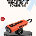BUĞZ Powerbank Özellikli Bisiklet Işığı Dijital Göstergeli Led