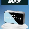  Powerbankli Bluetooth Kulaklık Yüksek Ses Aynalı Çift Dijital Gösterge Ekranı