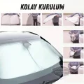 BUĞZ Premium Katlanır Oto Ön Arka Cam Güneşliği Metalize Isı Yalıtımlı Çantalı 150x70cm