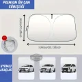 BUĞZ Premium Katlanır Oto Ön Arka Cam Güneşliği Metalize Isı Yalıtımlı Çantalı 150x70cm