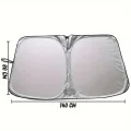 BUĞZ Premium Katlanır Oto Ön Arka Cam Güneşliği Metalize Isı Yalıtımlı Çantalı 150x70cm