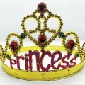  Prenses Yazılı Altın Renk Ayarlanabilir Parti Tacı 60 cm