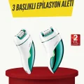 BUĞZ Profesyonel 3 in 1 Epilasyon Cihazı LED Aydınlatmalı Suya Dayanıklı Şarjlı VGR Epilatör