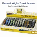 BUĞZ Profesyonel Küçük Tırnak Makası Desenli Nail Clipper 24 Adet