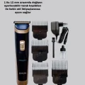 BUĞZ Profesyonel Şarjlı Saç ve Sakal Kesme Makinesi – Unisex, 12 mm Ayarlanabilir Başlık