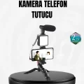 BUĞZ Profesyonel Vlog Çekim Kiti LED Işıklı Tripod Mikrofonlu Telefon Seti