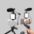 BUĞZ Profesyonel Vlog Çekim Kiti LED Işıklı Tripod Mikrofonlu Telefon Seti