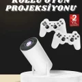 BUĞZ Projeksiyon Cihazı Video Oyun Konsolu Projektör Taşınabilir Ayaklı Çift Kollu 4K Çözünürlüklü - BUĞZ