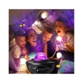 BUĞZ Projektör Özellikli Bluetooth Hoparlör ve RGB LED Işıklı Gece Lambası, Siyah Renk