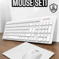  Q Klavye Beyaz Klavye Ve Mouse Seti Kablosuz USB Girişli
