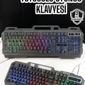  Q Klavye RGB Işıklı Klavye Ve Mouse Seti Kablolu Mouse Hediyeliş