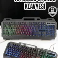 BUĞZ Q Klavye RGB Işıklı Klavye Ve Mouse Seti Kablolu Mouse Hediyeliş