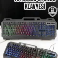  Q Klavye RGB Işıklı Klavye Ve Mouse Seti Kablolu Mouse Hediyeliş