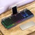  Q Klavye RGB Işıklı Klavye Ve Mouse Seti Kablolu Mouse Hediyeliş