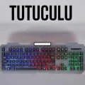BUĞZ Q Klavye RGB Işıklı Klavye Ve Mouse Seti Kablolu Mouse Hediyeliş - BUĞZ