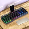 BUĞZ Q Klavye RGB Işıklı Klavye Ve Mouse Seti Kablolu Mouse Hediyeliş - BUĞZ