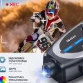 BUĞZ Q29 Motosiklet Kask Bluetooth Kulaklık Eşleşmeli 1080p Kamera Geniş Açı Su Geçirmez Intercom