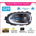 BUĞZ Q29 Motosiklet Kask Bluetooth Kulaklık Eşleşmeli 1080p Kamera Geniş Açı Su Geçirmez Intercom