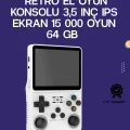 R36S Retro El Konsolu 64 GB – 15.000 Oyun, Geniş Platform Desteği, 3.5” IPS Ekran