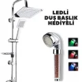  Rain Duş Robotu Tepe Duş Seti Duş Başlığı Sistemi Ledli Duş Başlık Hediyeli