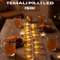 BUĞZ Ramazan Işıkları Pilli Altın Fener Tasarımlı Dekoratif LED Aydınlatma