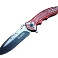 BUĞZ Rd T60a Kamp Çakı 20 Cm - Kırmızı Sap, Otomatik, Kemerlikli