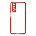 BUĞZ Realme 7 Kılıf Miami Şeffaf Silikon - Kırmızı