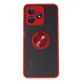 BUĞZ Realme C53 Kılıf Montreal Yüzüklü Silikon Kapak - Kırmızı