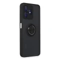 BUĞZ Realme C53 Kılıf Montreal Yüzüklü Silikon Kapak - Siyah