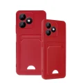 BUĞZ Realme Note 50 4g Kılıf Kelvin Kartvizitli Silikon - Kırmızı