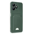 BUĞZ Realme Note 50 4g Kılıf Kelvin Kartvizitli Silikon - Koyu Yeşil