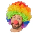 BUĞZ Rengarenk Gökkuşağı Afro Bonus Peruk ve Kırmızı Renk Sünger Burun 120 gr