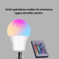 BUĞZ Renk Değiştiren RGB LED Ampul 16 Renk Uzaktan Kumandalı 2025 Model