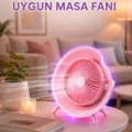 BUĞZ Renkli Ambiyans Işıklı Taşınabilir Masaüstü Vantilatör