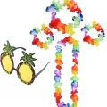 BUĞZ Renkli Ananas Gözlük, Taç, Kolye ve Bileklik Seti