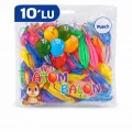 BUĞZ Renkli Atom Balon Punch Balon Lastik İpli Parti Balonu 10 ADET