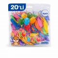 BUĞZ Renkli Atom Balon Punch Balon Lastik İpli Parti Balonu 20 ADET