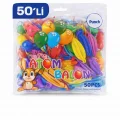 BUĞZ Renkli Atom Balon Punch Balon Lastik İpli Parti Balonu 50 ADET