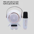 BUĞZ Renkli Işıklı Astronot Mini Bluetooth Speaker ve Karaoke Mikrofon