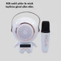 BUĞZ Renkli Işıklı Astronot Mini Bluetooth Speaker ve Karaoke Mikrofon - BUĞZ