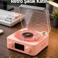 BUĞZ Retro Bluetooth Hoparlör – Kristal Ses, Gece Lambası, Saatli Tasarım Yeni Nesil