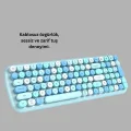 BUĞZ Retro Daktilo Stilli Kablosuz Klavye Mouse Seti – Sessiz ve Şık